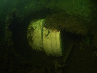 Naval WWII mine leftovers with TNT